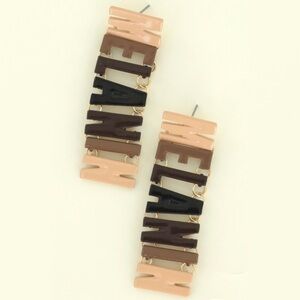 Melanin shades long drop earrings